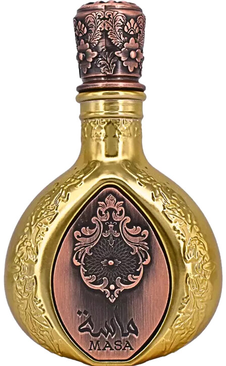 Lattafa Masa Eau de Parfum 100 ml bottle – fruity floral fragrance with warm amber and smooth woody musky base