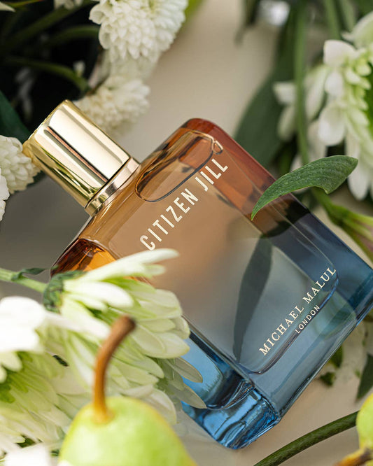 Michael Malul Citizen Jill Eau de Parfum 100 ml bottle – fruity floral fragrance with soft florals and warm amber musky base