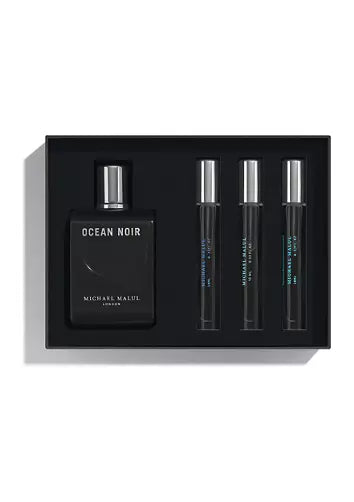 Michael Malul Ocean Noir Gift Set – men’s fresh aquatic fragrance set featuring marine citrus scent with woody amber base