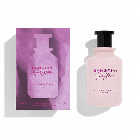Michael Malul Sangria + Saffron Eau de Parfum 100 ml bottle – fruity red berry fragrance with warm saffron spice and amber woody base