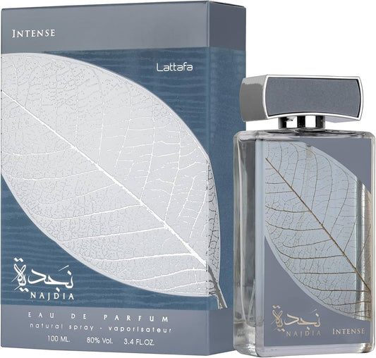 Lattafa Najdia Eau de Parfum 100 ml bottle – fresh citrus aquatic fragrance with musky woody base