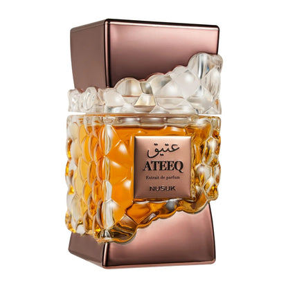 Nusuk Ateeq Eau de Parfum 100 ml bottle – warm spicy fragrance with rich amber and deep woody musky base