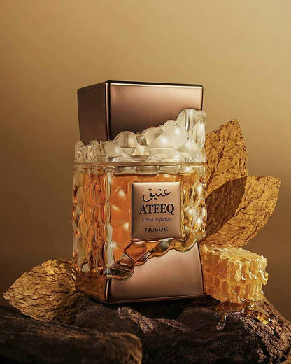 Nusuk Ateeq Eau de Parfum 100 ml bottle – warm spicy fragrance with rich amber and deep woody musky base