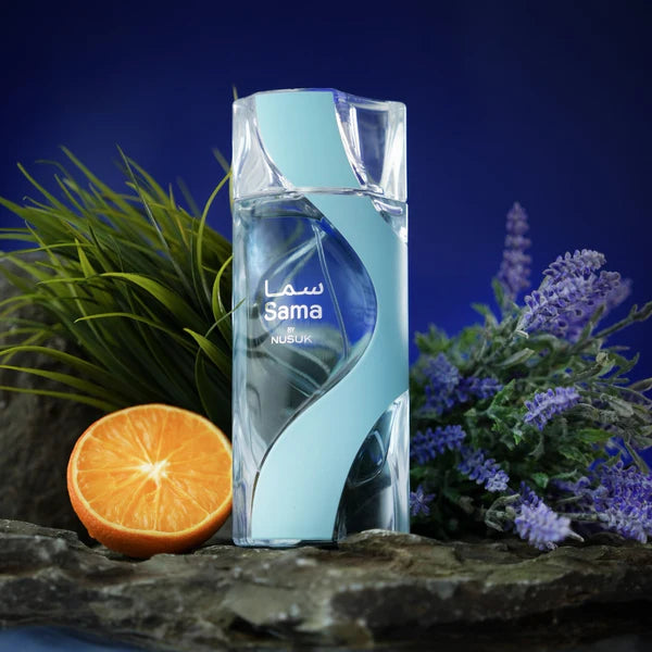 Nusuk Sama Eau de Parfum 100 ml bottle – fruity floral musk fragrance with jasmine, rose, vanilla, and creamy musky base
