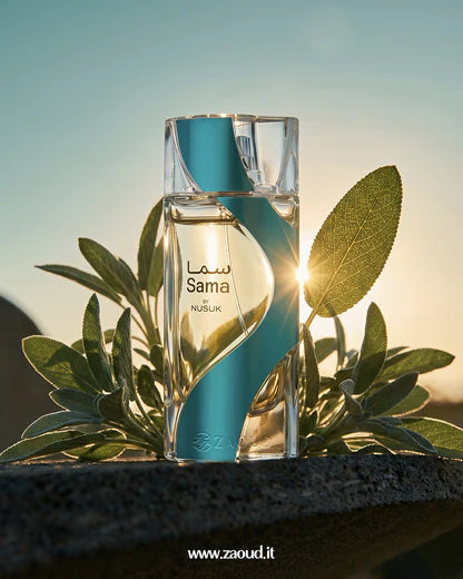 Nusuk Sama Eau de Parfum 100 ml bottle – fruity floral musk fragrance with jasmine, rose, vanilla, and creamy musky base