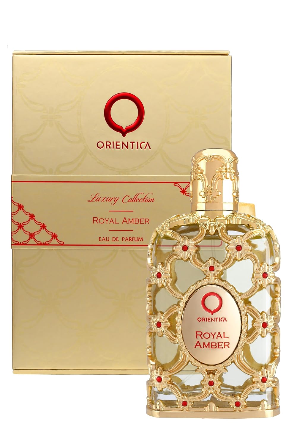 Orientica Royal Amber 80–90 ml (≈2.7–3.0 oz) bottle – warm classic amber fragrance with citrus aromatic top and musky woody amber base.
