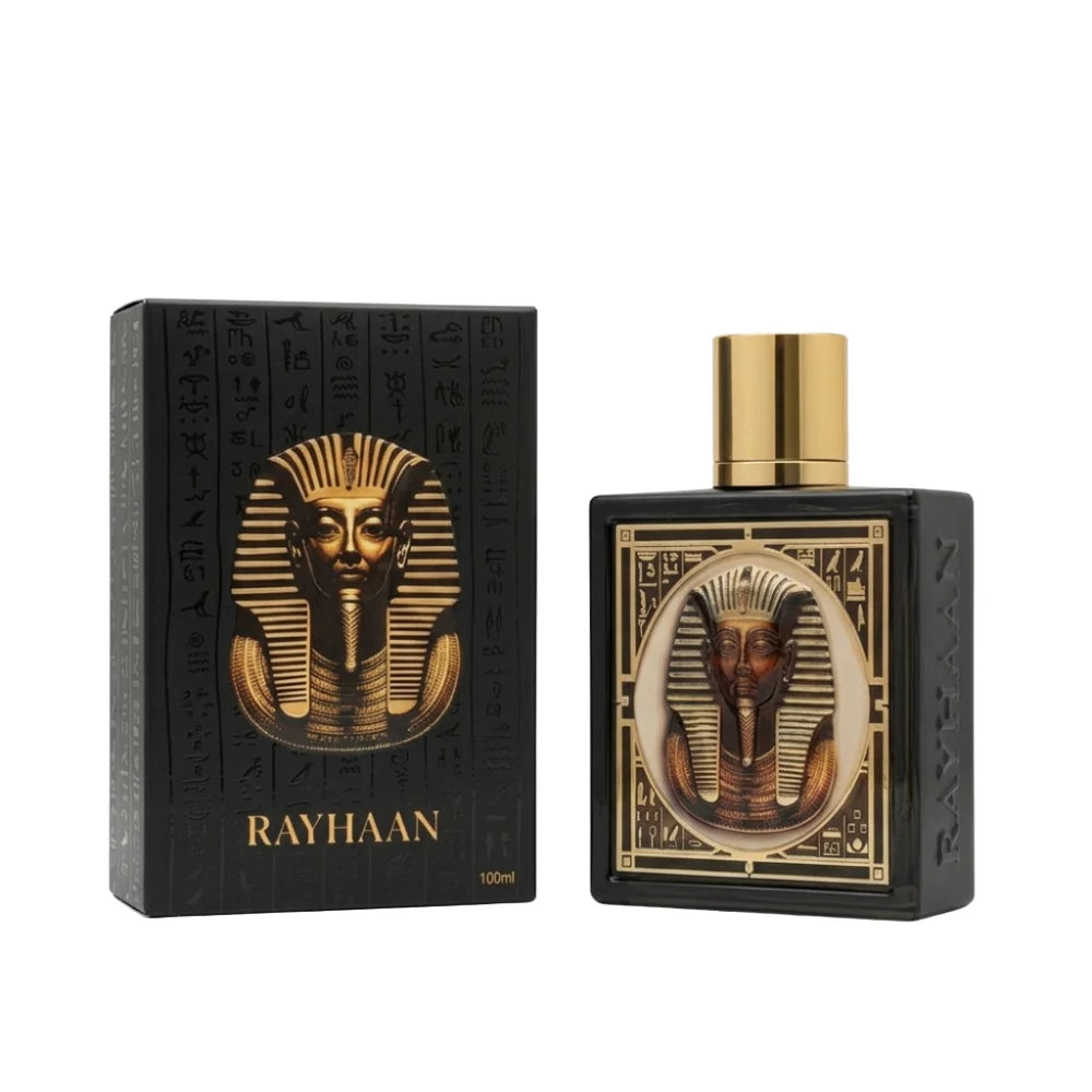 Rayhaan Pharaoh Eau de Parfum 100 ml bottle – warm spicy fragrance with rich woods and amber musky base