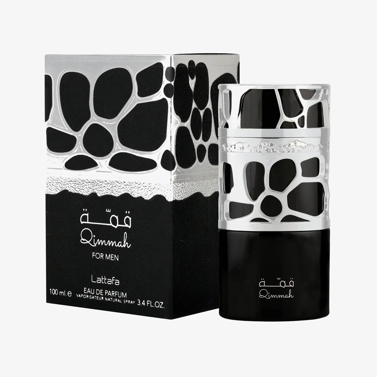 Lattafa Qimmah for Men Eau de Parfum 100 ml bottle – fresh aromatic fragrance with citrus, lavender, and woody amber base