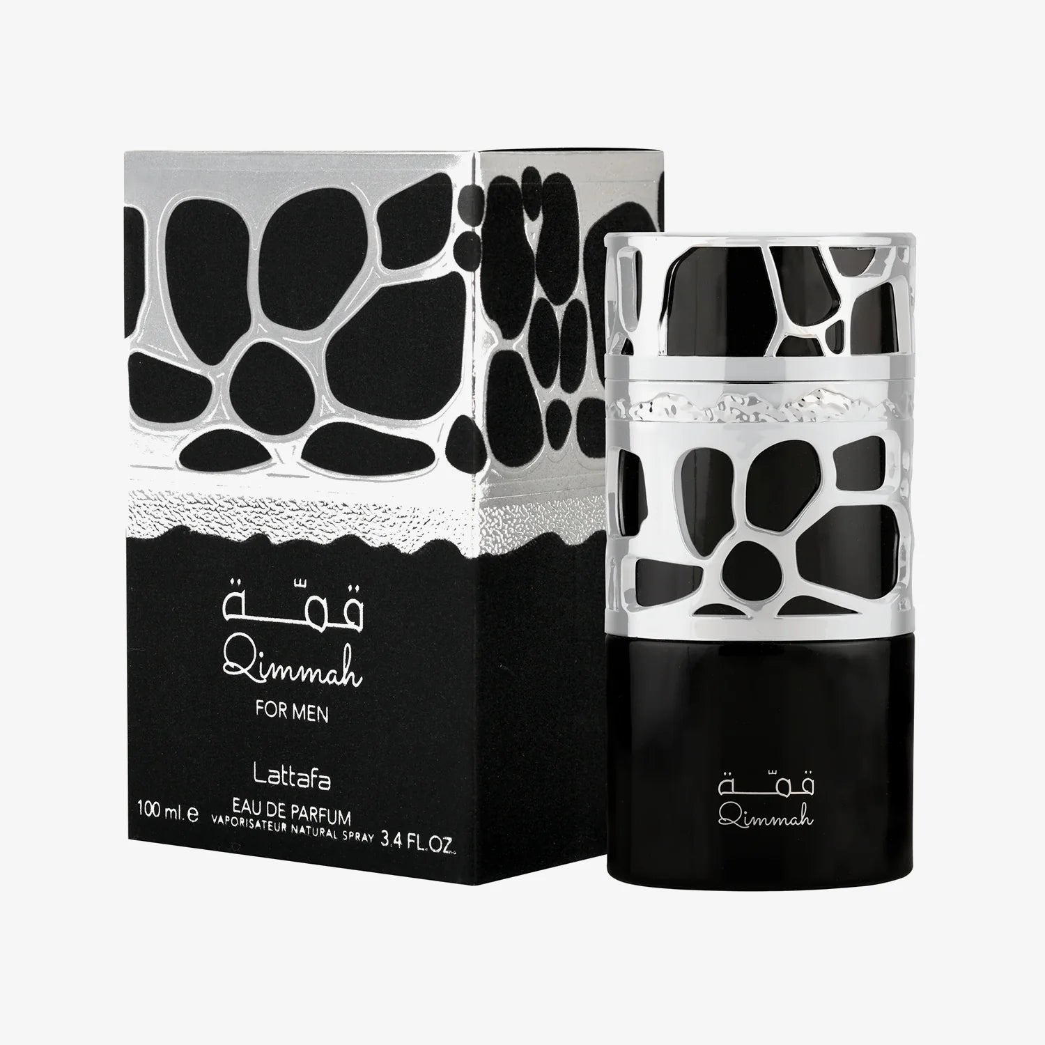 Lattafa Qimmah for Men Eau de Parfum 100 ml bottle – fresh aromatic fragrance with citrus, lavender, and woody amber base