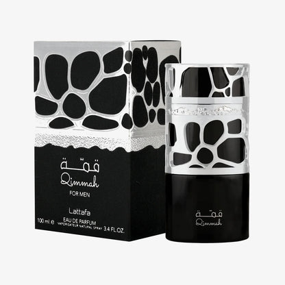 Lattafa Qimmah for Men Eau de Parfum 100 ml bottle – fresh aromatic fragrance with citrus, lavender, and woody amber base