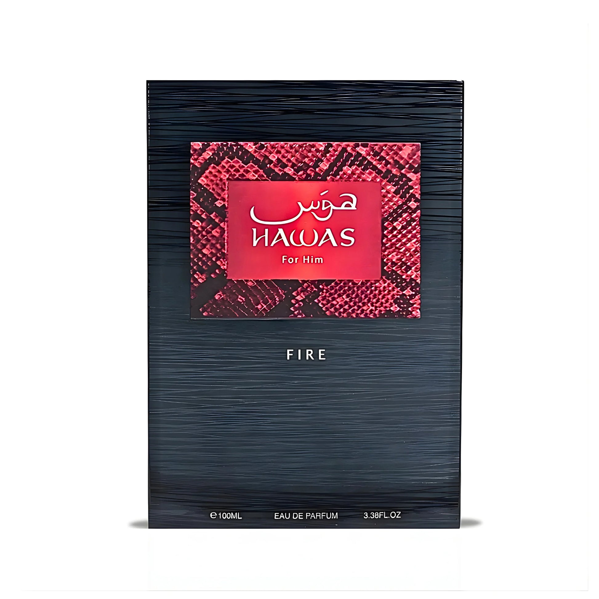 Rasasi Hawas Fire Eau de Parfum 100 ml bottle – sweet fruity fragrance with warm spices and amber woody musky base