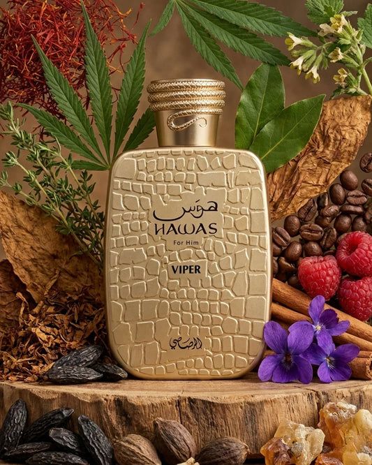 Rasasi Hawas Viper Eau de Parfum 100 ml bottle – fresh aquatic citrus fragrance with spicy notes and smooth woody musky base