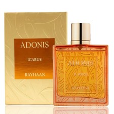 Rayhaan Adonis Icarus Eau de Parfum 100 ml bottle – fresh citrus aromatic fragrance with woody musk base.