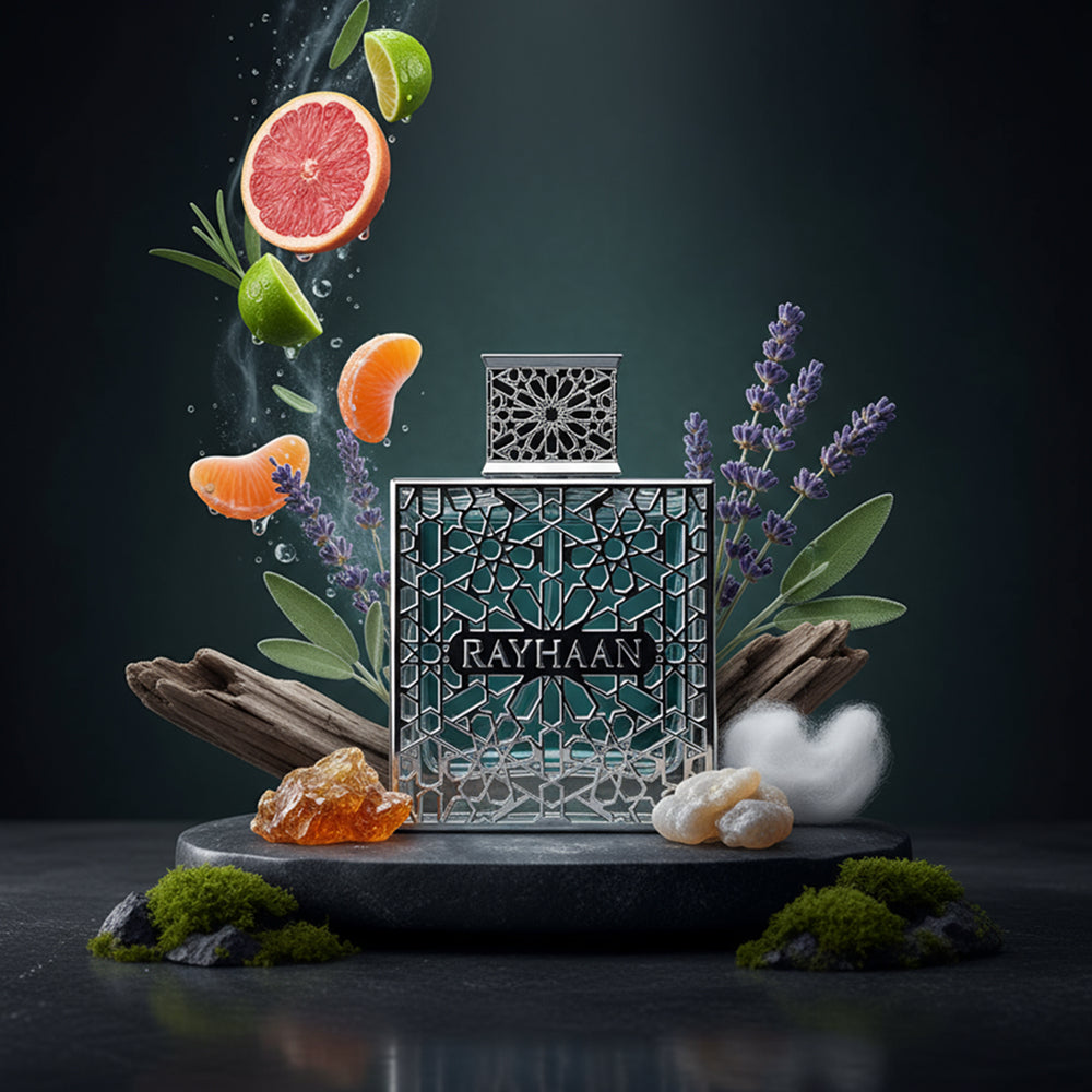 Rayhaan Aquatica for Men Eau de Parfum 100 ml (3.4 oz) bottle – fresh blue-aquatic citrus fragrance with clean woody musk base.