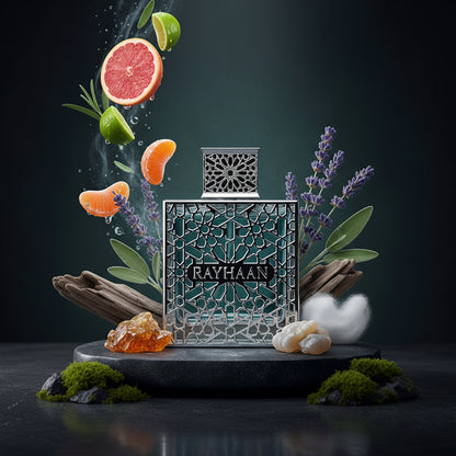 Rayhaan Aquatica for Men Eau de Parfum 100 ml (3.4 oz) bottle – fresh blue-aquatic citrus fragrance with clean woody musk base.