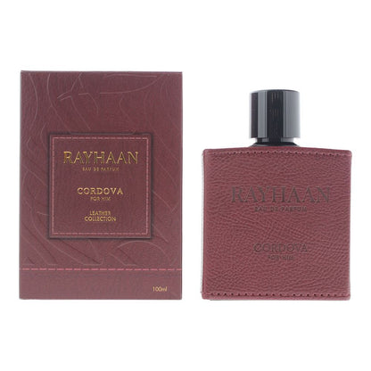 Rayhaan Cordava Eau de Parfum 100 ml bottle – warm spicy woody fragrance with amber musk base.