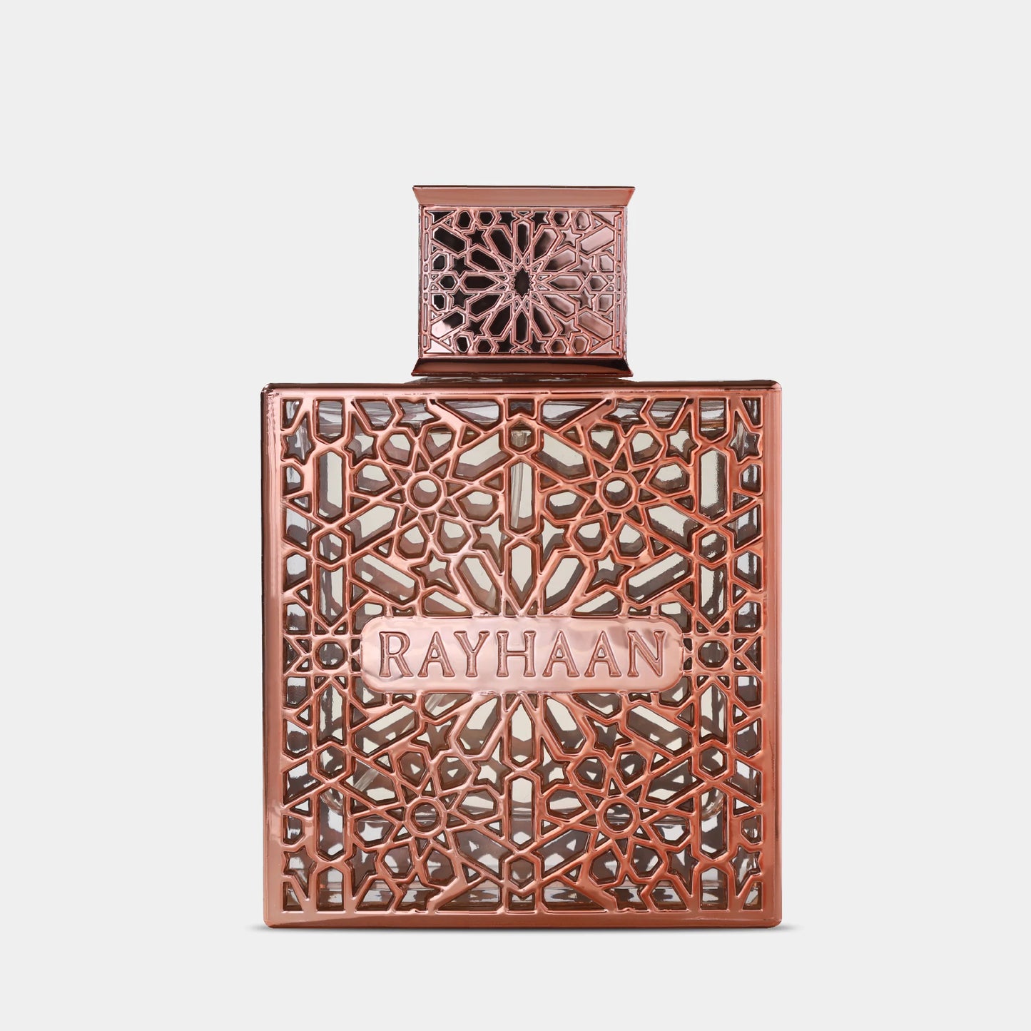Rayhaan Divine Eau de Parfum 100 ml (3.4 oz) bottle – warm amber vanilla scent with smooth musky woody base.