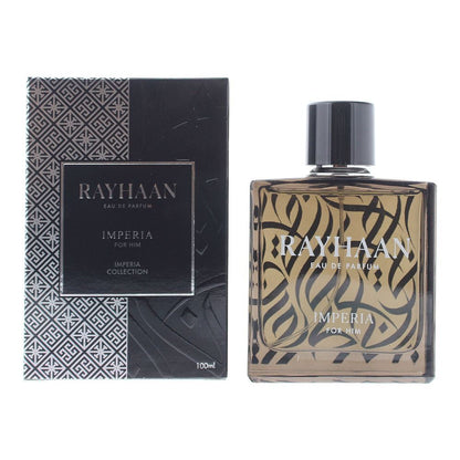 Rayhaan Imperia Eau de Parfum 100 ml bottle – fresh aromatic woody fragrance with warm spice and amber base.