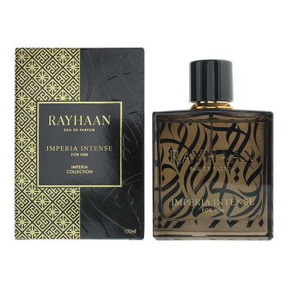 Rayhaan Imperia Intense Eau de Parfum 100 ml bottle – intense woody spicy fragrance with rich amber musk base.