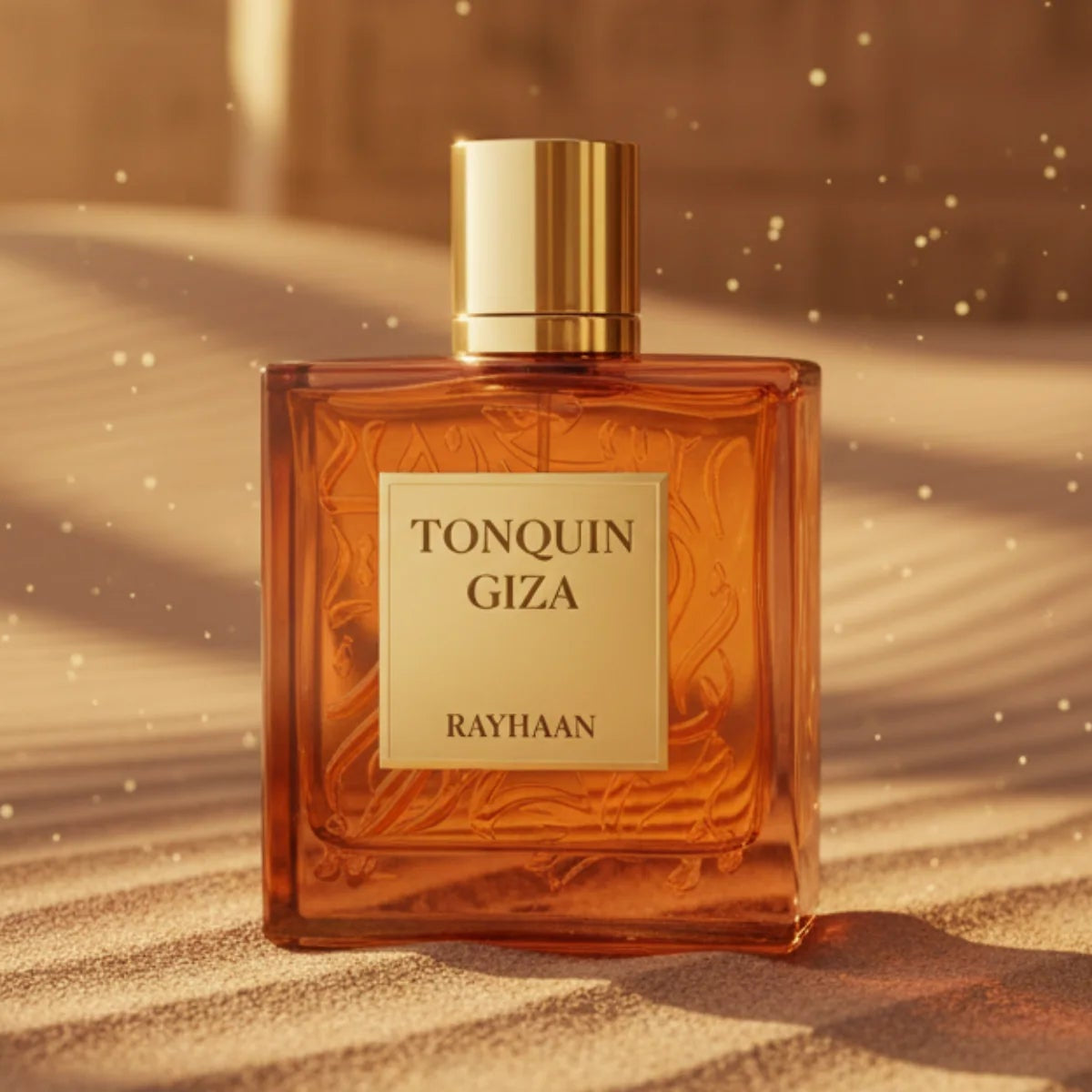 Rayhaan Tonquin Giza Eau de Parfum 100 ml bottle – rich amber fragrance with animalic musk and deep woody base