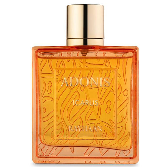 Rayhaan Adonis Icarus Eau de Parfum 100 ml bottle – fresh citrus aromatic fragrance with woody musk base.