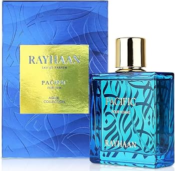 Rayhaan Pacific for Men Eau de Parfum 100 ml (3.4 oz) bottle – fresh citrus aquatic men’s fragrance with woody musk base.
