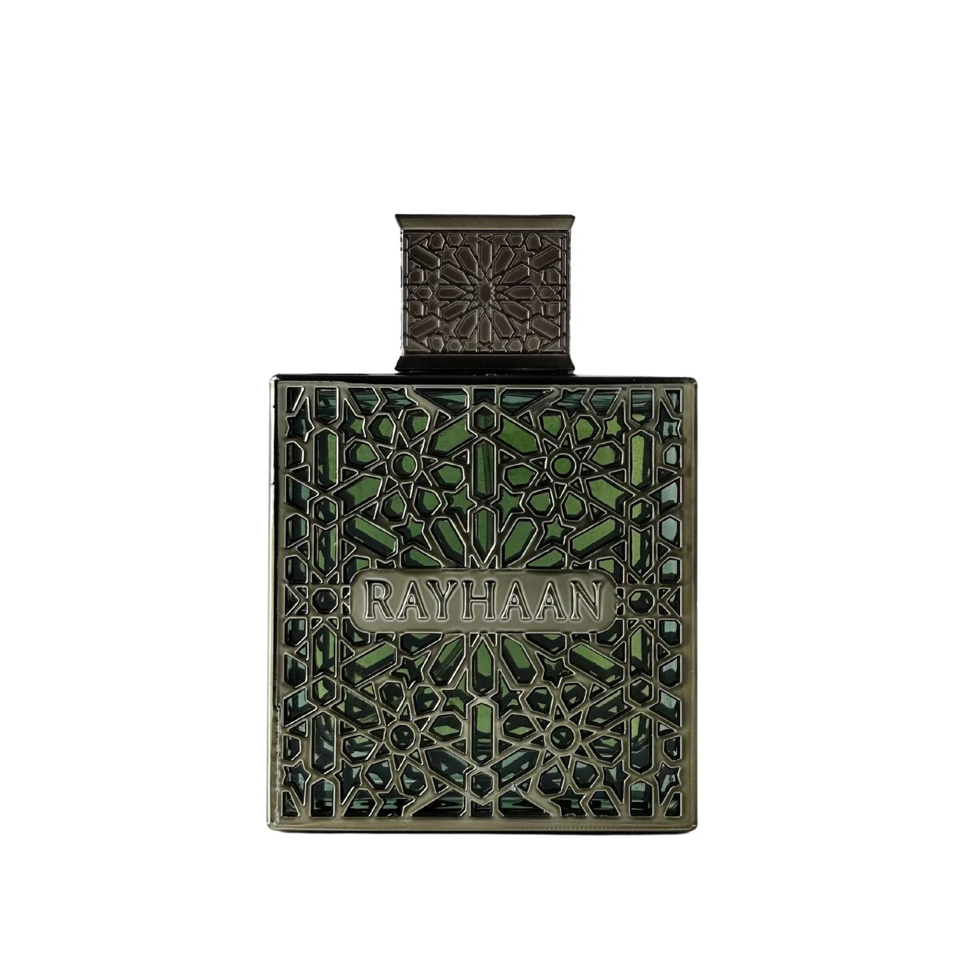 Rayhaan Terra Eau de Parfum 100 ml (3.4 oz) bottle – earthy fresh green with deep vetiver and smooth woody musk base.