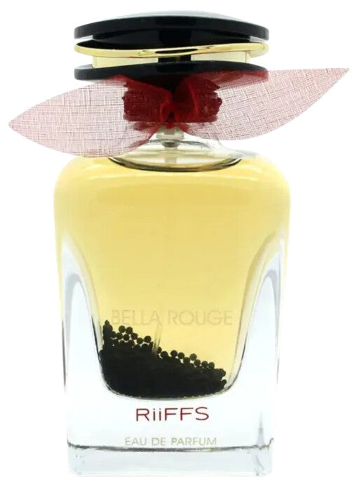 Riiffs Bella Rouge 100 ml bottle – saffron floral top with warm amber and soft musk base.
