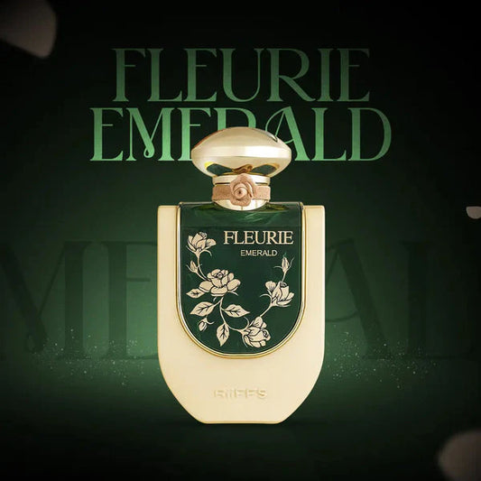 Riiffs Fluerie Emerald Green Extrait de Parfum 100 ml bottle – fresh green floral fragrance with soft musk and woody base