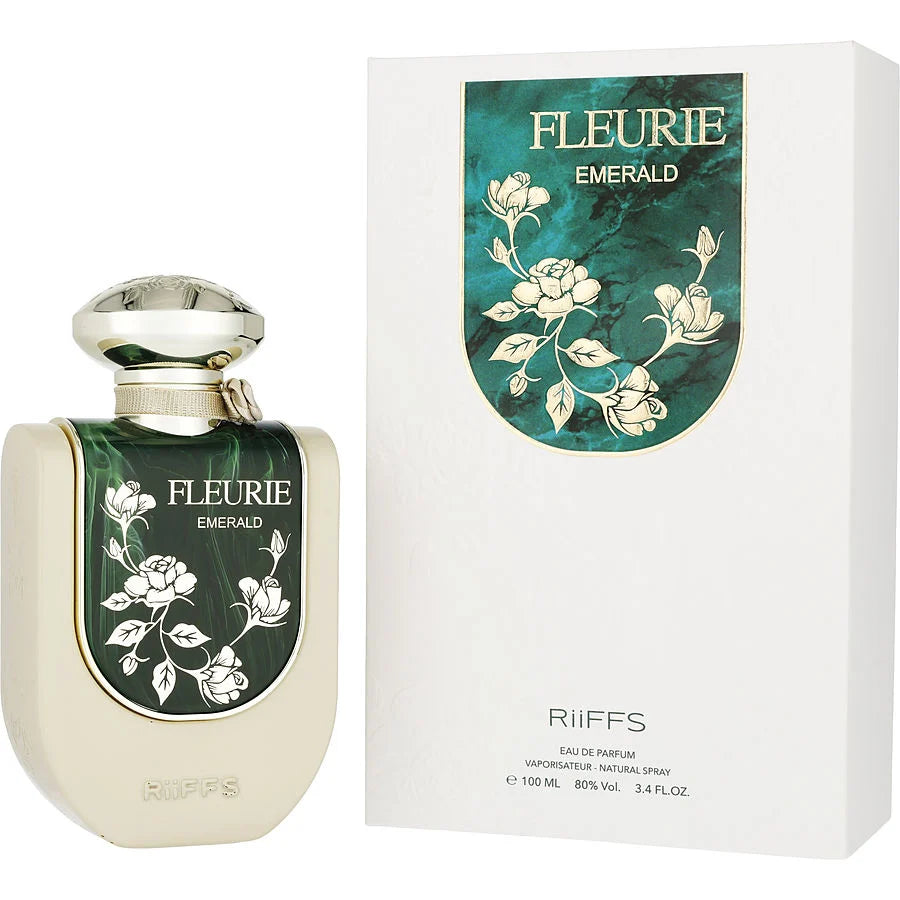 Riiffs Fluerie Emerald Green Extrait de Parfum 100 ml bottle – fresh green floral fragrance with soft musk and woody base
