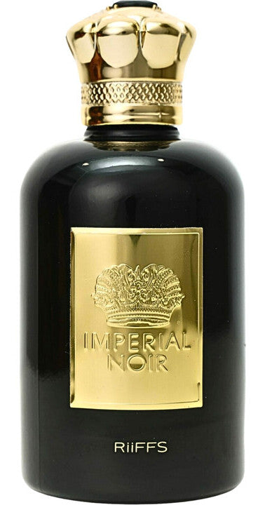 Riiffs Imperial Noir 100 ml bottle – citrus-spice opening with dark woody amber-musk base.