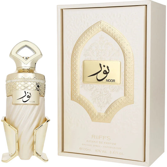 Riiffs Noor Eau de Parfum 100 ml bottle – amber floral fragrance with soft woods and musky base