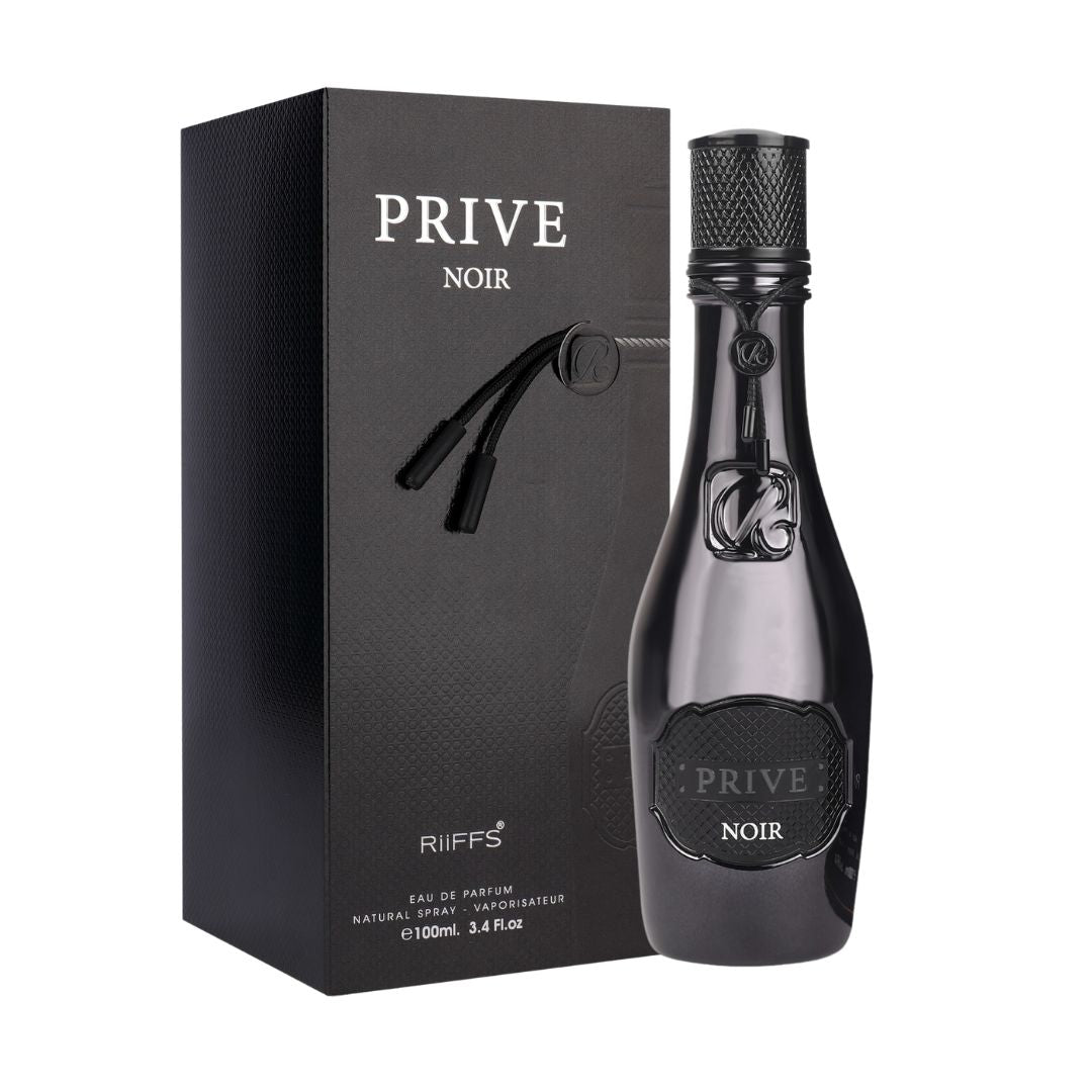 Riiffs Prive Noir Eau de Parfum 100 ml bottle – warm spicy fragrance with smooth woods and amber musky base