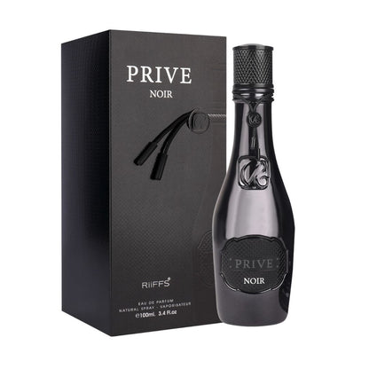 Riiffs Prive Noir Eau de Parfum 100 ml bottle – warm spicy fragrance with smooth woods and amber musky base