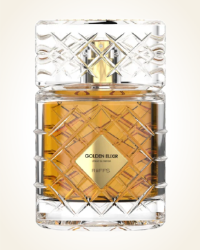 Riiffs Golden Elixir 100 ml bottle – sweet saffron floral fragrance with warm amber vanilla base.