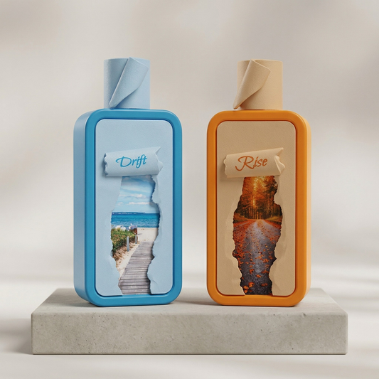 Riiffs Seasons Drift & Rise Bundle 2-piece Eau de Parfum set – fresh clean citrus and soft warm fragrance duo