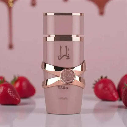 Lattafa Yara Elixir Eau de Parfum 100 ml bottle – sweet fruity gourmand fragrance with strawberry, vanilla, amber, and creamy musky base