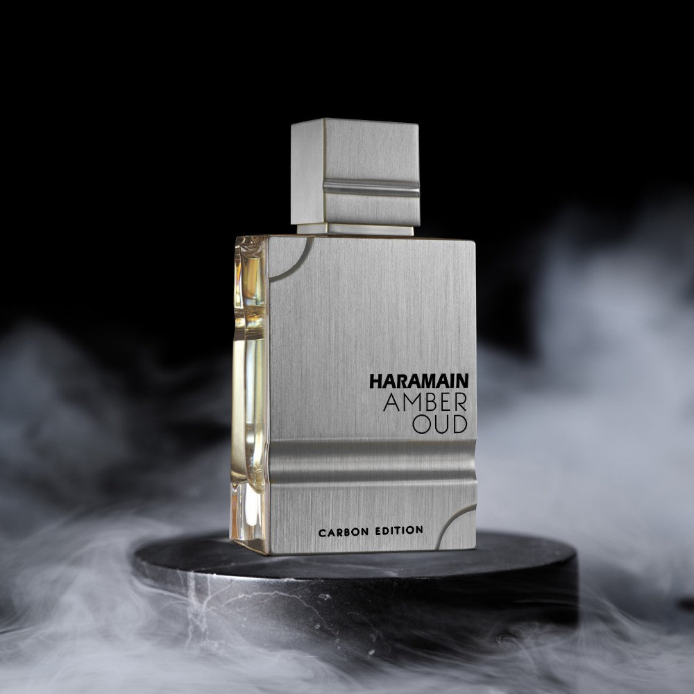 Al Haramain Amber Oud Carbon Edition Eau de Parfum 100 ml bottle – fresh aromatic fragrance with citrus, marine notes, and woody amber base