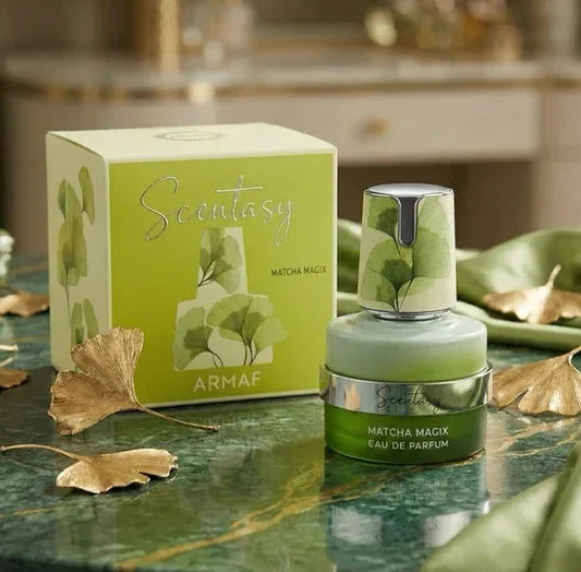 Armaf Scentasy Matcha Magix Eau de Parfum 100 ml bottle – creamy matcha tea fragrance with soft vanilla and musky woody base