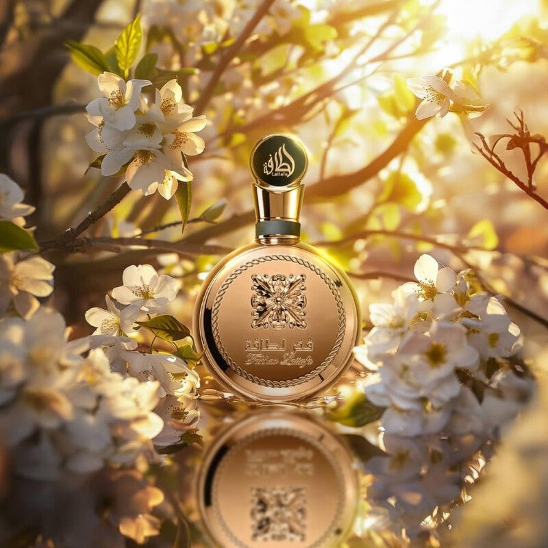 Lattafa Fakhar Gold Extrait Eau de Parfum 100 ml bottle – floral vanilla fragrance with tuberose, amber, cashmeran, leather, and creamy musky base