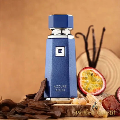 French Avenue Azzure Aoud Eau de Parfum 100 ml bottle – woody oud amber fragrance with warm spices, patchouli, musk, and creamy woody base