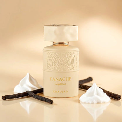 Khadlaj Angel Dust Panache Eau de Parfum 100 ml bottle – powdery sweet fragrance with soft florals and creamy vanilla musky base