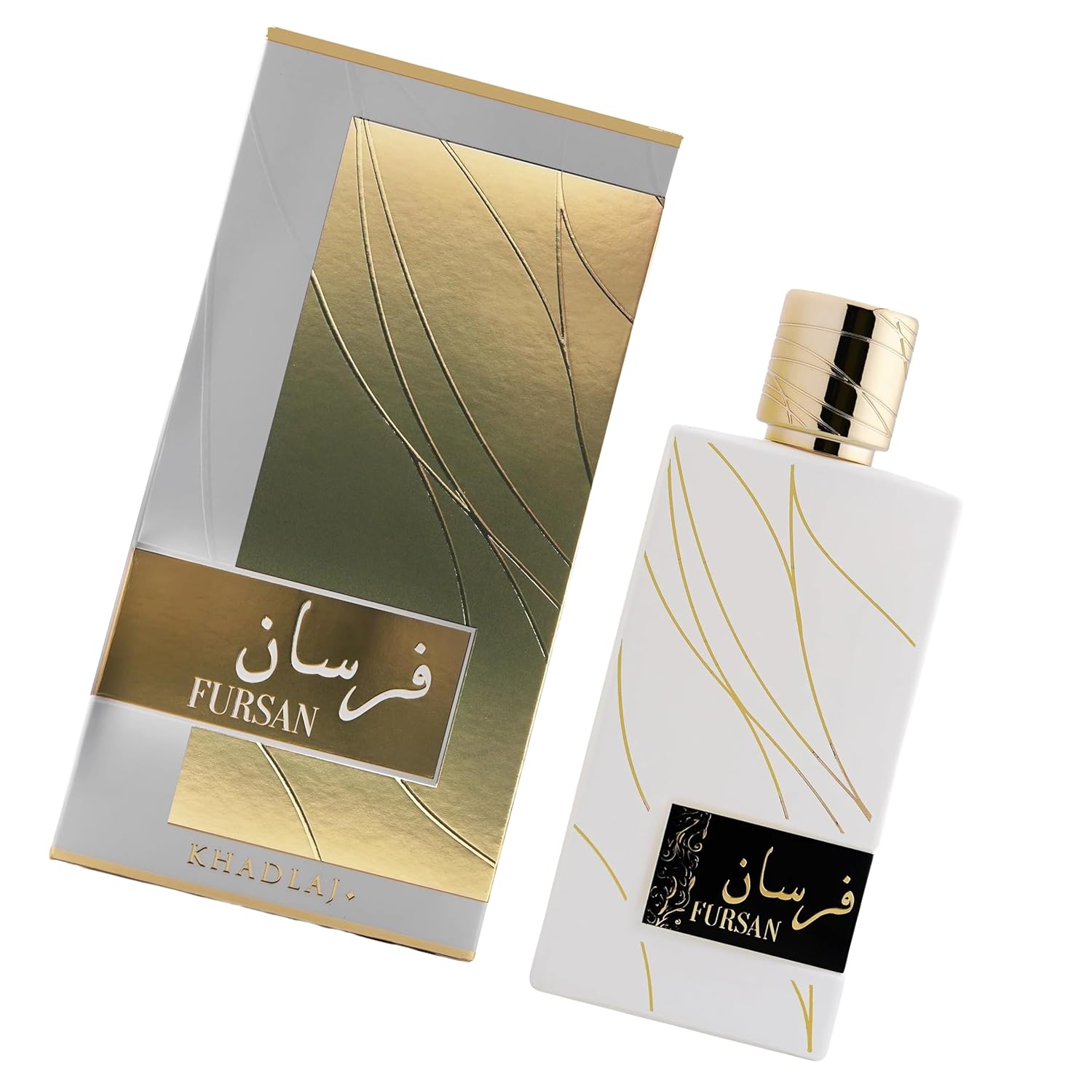 Khadlaj Fursan White Eau de Parfum 100 ml bottle – creamy floral vanilla fragrance with jasmine, amber, sandalwood, and musky base