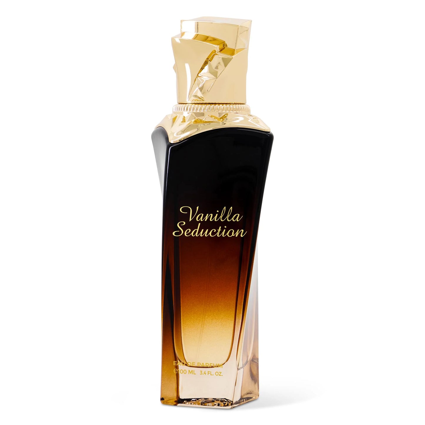 Maison Asrar Vanilla Seduction Eau de Parfum 100 ml bottle – sweet vanilla gourmand fragrance with caramel, amber, florals, and musky sandalwood base