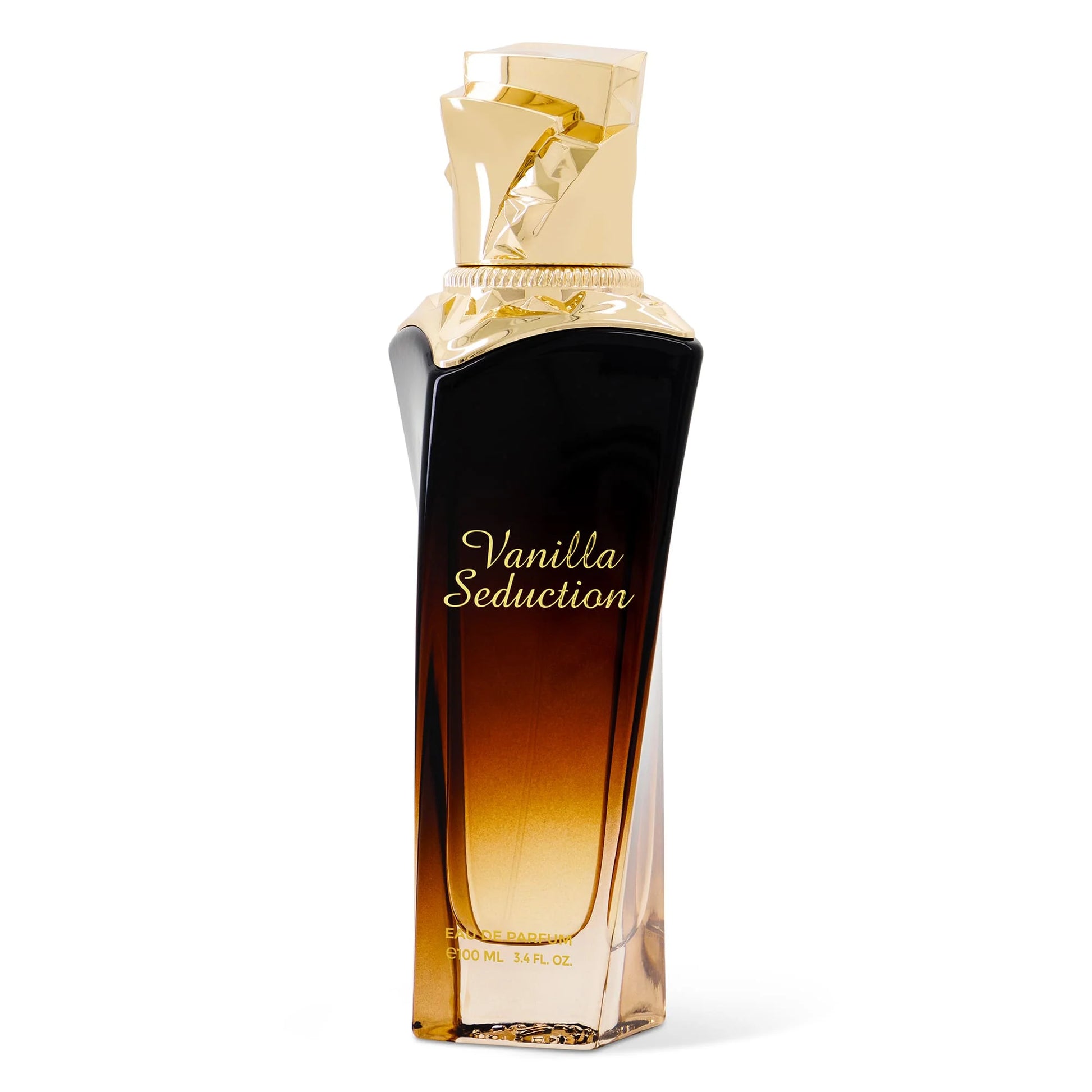 Maison Asrar Vanilla Seduction Eau de Parfum 100 ml bottle – sweet vanilla gourmand fragrance with caramel, amber, florals, and musky sandalwood base